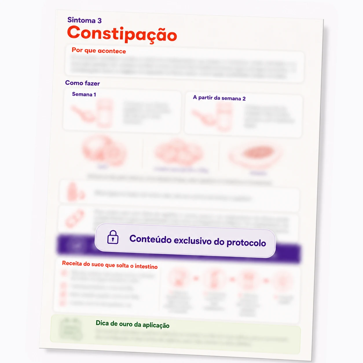 Página do protocolo para constipação